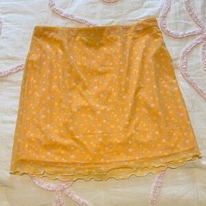 Forever 21 Orange Floral Mini Skirt